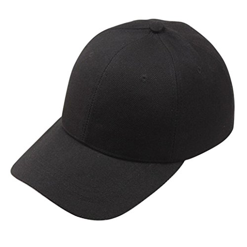 Challyhope Classic Baseball Hat, Unisex Plain Baseball Cap Adjustable Size Curved Visor Hat. Polo Style Low Profile (Black 001)
