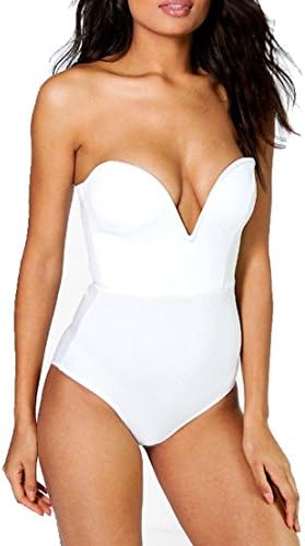 Women's Strapless Plunge Bandeau Neck Bodysuit