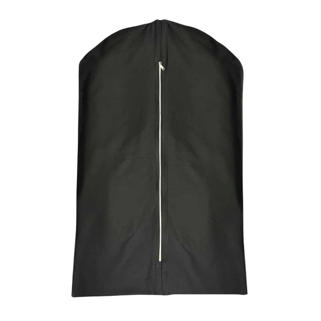 Photo 1 of Forever Cotton Premium 100% Cotton Garment Bags – 60" Black Canvas Suit Cover with YKK Zipper – Breathable, Dust-Proof Storage for Suits, Coats, Dresses, Jackets & Travel/Closet Use