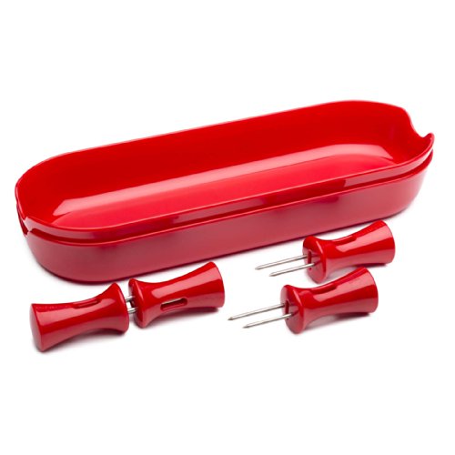 Zak Designs Kitchen To Table Plastic Corn Holders, Red