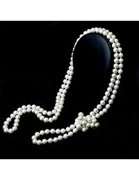 ArtiDeco 1920s Art Deco - Collar de perlas largas, perlas Gatsby de los años 20, accesorios de joyería Gatsby