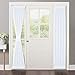 NICETOWN Sidelight Curtains for Front Door - Linen Textured Look Semi Voile Privacy Sidelight Panel Curtains Including Tiebacks, Sold as 2 Pieces, 30 inches Wide x 72 inches Long, White