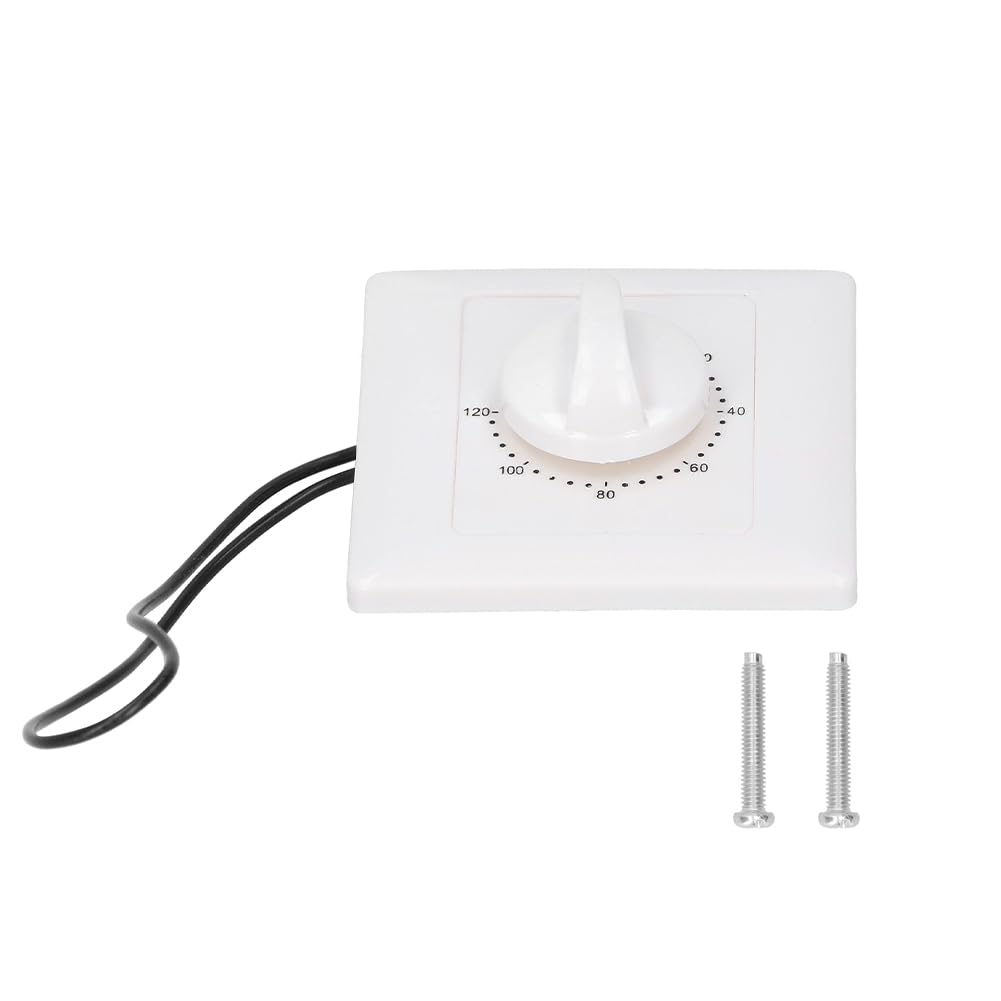 120 Minutes Countdown Timer Switch, Electronic Control Mechanical Timers Wall Intelligent Timing with Mounting Screws High Performance Socket Time Panel for Fan Water Heater Pump Fish Tank Lamp