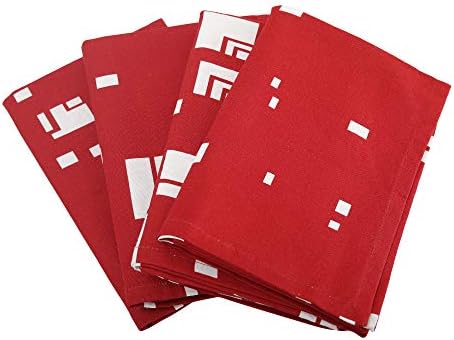 Cote De Amor 100% Pure Cotton Cloth Dinner Napkins 18x18 Set of 4 Absorbent Soft Machine Washable, Cocktail Napkins, Wedding Dinner Napkins, Everyday Napkins Red