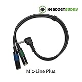 Headset Buddy Line-Level Input Audio Plus Headphone Monitoring with Built in Attenuator Adapter for iPhone, Smartphones (Mic-Line Plus)
