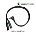 Headset Buddy Line-Level Input Audio Plus Headphone Monitoring with Built in Attenuator Adapter for iPhone, Smartphones (Mic-Line Plus)