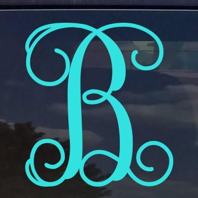 Eggleston Design Co Custom Vine Letter Name Initial Monogram Sticker Decal for Yeti Cups, Laptops, Tumblers, Car Windows (fits All Cups) (14 Colors) (4")