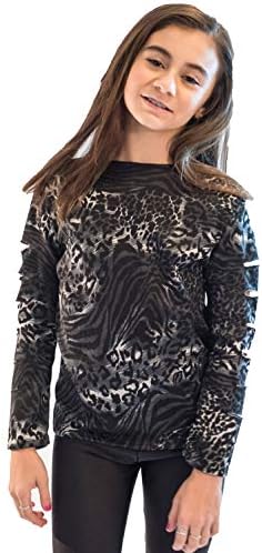 Cheryl Creations Kids Animal Print Cutsleeve Long Sleeve Top