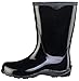 Sloggers Waterproof Floral Rain Boots for Women - Cute Mid-Calf Mud & Muck Boots with Premium Comfort Support Insole, (Classic Black), (Size 10)
