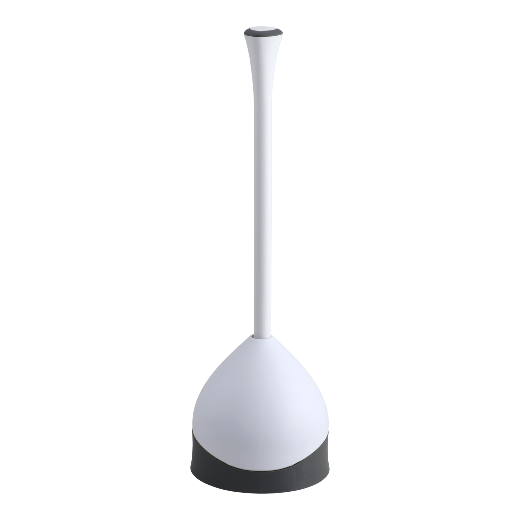 Photo 1 of ***MISSING HANDLE*** Clorox Toilet Plunger with Hideaway Holder Caddy Heavy-Duty Compact Design with Non-Skid Rubber Base for Bathroom Convenient Storage Toilet Unclogger, 6.5x19.5-Inch, White
