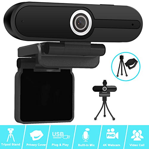 XPCAM 4K Webcam, Webcam 8MP HD Computer Camera with Microphone, Pro  Streaming Web Camera with Privacy Shutter