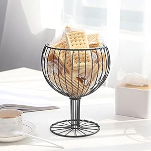 Fruitmand groenteschaal zoals wijnbeker geometrisch hol ijzer handwerk thuis woonkamer voorraad snack vruchthouder