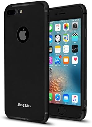 iPhone 7 Plus Case, Baesan TPU Electroplate Frame and Ultra Thin Design Coated Premium Non Slip Surface with Excellent Grip Case Fit for iPhone 7 Plus (5.5'') -- Black