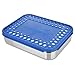 LunchBots Large Cinco Stainless Steel Lunch Container - Five Section Design Holds a Variety of Foods - Metal Bento Box - Dishwasher Safe - Stainless Lid - Blue Dots
