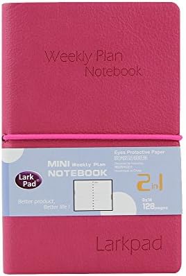 Larkpad Small Planner July 2018 - June 2019 with Inner Pocket, 3.5" x 5.5", Daily, Weekly, Monthly Planner, Calendar, Agenda, Organizer, Red