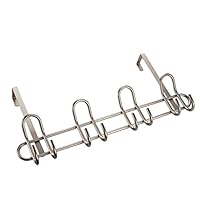 HXGL-Hanger Door Behind The Hook Nail-Free Seamless Hanger Coat Rack 8 Hook Coarse Carbon Steel Nickel Plated Wall Decoration Storage Clothing Living Room Bedroom Hook (Size : M)