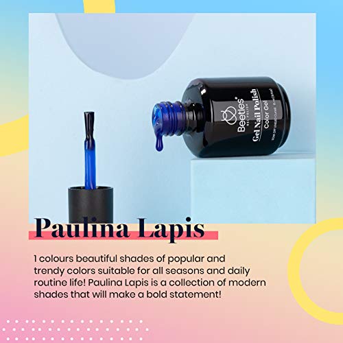 Beetles Gel Nail Polish Paulina Lapis Blue Color Translucent Soak Off Uv LED Nail Lamp Gel Polish, Blue Color Soak Off U V LED Gel Polish Nail Art Design Manicure Salon DIY Salon Gel - Image 5