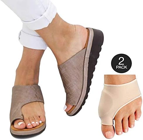 Aquarius CiCi Womens Fashion Flats Wedges Comfy Platform Sandal Shoes Summer Open Toe Ankle Casual Shoes Roman Slippers Toe Ring Slippers Flip Flops with Thumb Valgus Corrector