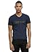 Kenneth Cole REACTION Men's Fab Blkd V Neck, Indigo, Large