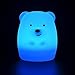 Baby Night Light, 9 Colors 4 Modes Remote Control & Tap Control Soft Silicone Rechargeable Colorful Night Lamp for Girl Lady Kid Baby Bedroom Nursery and Gifts, Bear