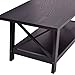 Giantex X-Design Wooden Cocktail Side Coffee Table Shelf Rectangle w/Storage Shelf Black