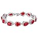 EVER FAITH Prong Cubic Zirconia Wedding Tennis Bracelets for Women, Teardrop Birthstone Bracelet for Women Prom, Bridal Jewelry