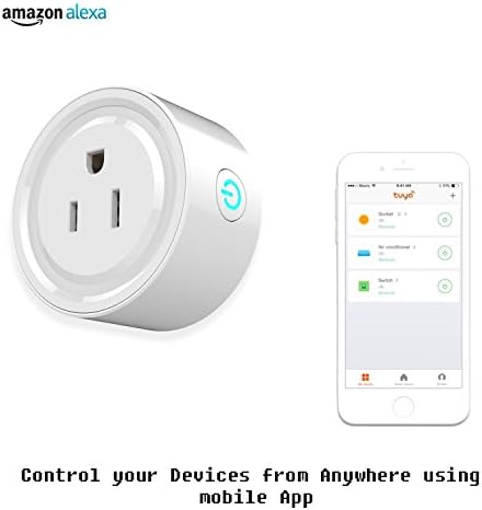 Wifi Smart Plug, Works with Amazon Alexa, Wireless Outlet Smart Timer Switch US Plug, Control from Anywhere for Household Appliances