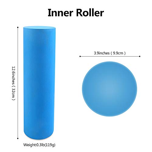 Baobë Foam Rollers 13" x 5.5" 2-in-1 Medium Density Deep Tissue Massager for Physical Therapy Myofascial Release & Exercise for Muscles with Carry Case & Packing Bag - Thumbnail 2