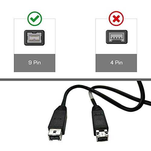 Firewire Premium Durable Cable 800 IEEE1394B 9 Pin to 9 Pin Male to Male 6 Ft (2.3FT)