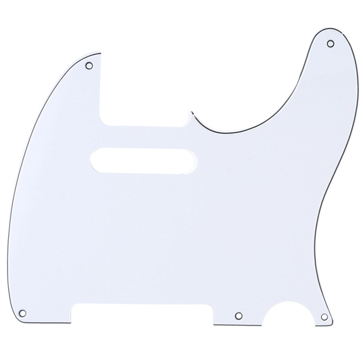 Musiclily 5 Hole Vintage Tele Guitar Pickguard for USA/Mexican Made Fender Standard Telecaster Style, 3Py White