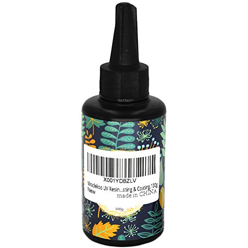 Miraclekoo UV Resin UV Curing Epoxy Resin Hard UV Glue Ultraviolet Curing Solar Cure Resin Sunlight Activated Resin for DIY Jewelry Making Casting & Coating,100g