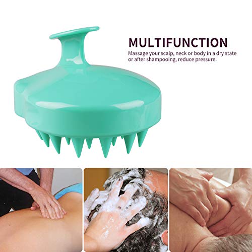 Hair Scalp Massager, BEAUTLOHAS. Shampoo Brush, Scalp Scrubber and Dandruff Brush for Scalp Care Hair Cleaning Shower, Neck and Body Massager, Soft Silicone Comb for Men, Women, Kids and Pets (Green)