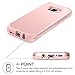 DUEDUE Galaxy S8 Case,Samsung Galaxy S8 Case, 3 in 1 Shockproof Heavy Duty Hybrid Hard PC Soft Silicone Rubber Rugged Bumper Full-Body Protective Cover Case for Woman Girls,Rose Gold