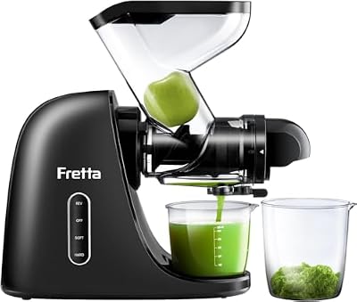 Slow Juicer Entsafter Gemüse und Obst Testsieger 200W, Schwarz