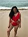 Kisscynest Women's Plus Size Swimwear 2 Piece High Waisted Swimsuit Ruffle Bikini Red XL