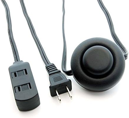 Aromdeeshopping Black Foot Switch with 3-Outlet, 9-foot Power Cord