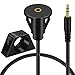BATIGE 3.5mm Male to 3.5mm Female Car Truck Dashboard Waterproof Flush Mount 3.5mm 1/8
