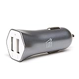 LAX Dual USB 3.4A Fast Car Charger Compatible to iPhone 6S Plus/6 Plus/6/6S/5S/5/5C, Samsung Galaxy Note 5 4 3 2, Samsung Galaxy S6, S6 Edge/S5/S4 LG G4 G3 Nexus 6 5 iPad Air 2, iPad 4/3/2/Mini (Gray)