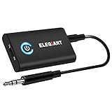 Bluetooth 5.0 Transmitter Receiver, ELEGIANT 2-in-1 Bluetooth Adapter with 3.5mm AUX Stereo Output(aptX Low Latency,Pair with 2 Bluetooth Devices Simultaneously) for PC/TV/Home Car Sound System
