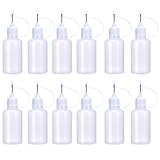 12 Pack Precision Tip Glue Applicator Bottle Plastic Liquid Dropper Bottles DIY Quilling Tool, 1 Ounce (30 ml)