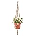 Accmor Plant Hanger 4 Legs 3.3 ft with Beads and Ring, Strong Macrame Handmade Jute Indoor Outdoor Patio Deck Ceiling Plant Holder for Round Square Pots, Retro Feeling Unmatched Finesse(2 Pack)