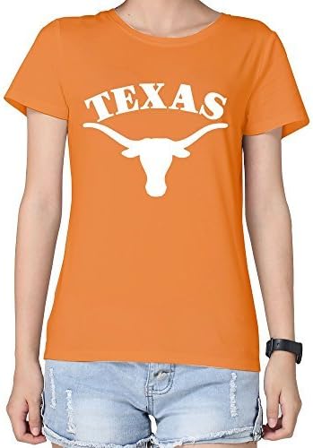 Moniz Women's Ut Texas Longhorns White Sport Logo T Shirts Orange M