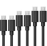 COM-PAD 6x Premium USB to Micro USB Sync- and Charging Cable Pack for Android Smartphones, Tablets, Bluetooth Speaker, Samsung 2x1ft, 2x3ft, 2x6ft (black)