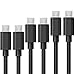 COM-PAD 6x Premium USB to Micro USB Sync- and Charging Cable Pack for Android Smartphones, Tablets, Bluetooth Speaker, Samsung 2x1ft, 2x3ft, 2x6ft (black)