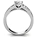 Cate & Chloe Leah 18k White Gold Ring with Crystals, Trendy Beautiful Sparkling Engagement Ring, Modern Round Cut Diamond Crystals, Wedding Anniversary Special Occasion Promise (7)