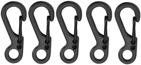 SWEETFUN 5 Pcs Mini SF Spring Backpack Clasps Climbing Carabiners EDC Keychain Camping Bottle Hooks Paracord Tactical Survival Gear