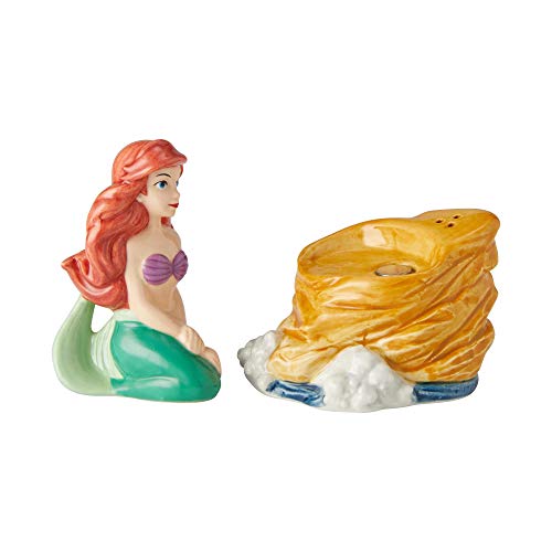 Enesco Disney Ceramics The Little Mermaid Ariel on Rock Salt and Pepper Shakers, 3.85 Inch
