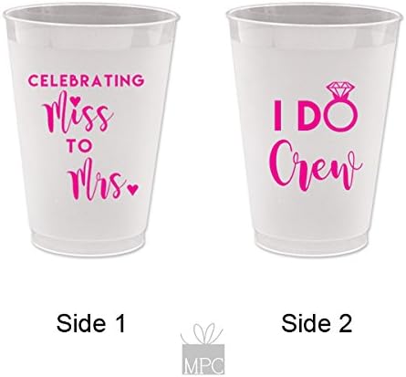 Bachelorette Frost Flex Plastic Cups - Miss to Mrs, I Do Crew