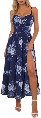 floral zip up corset cami dress Openwork Corset Floral Print Cami Dress
