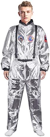 Adult Astronaut Costume for Men and Women, Spaceman Suit Jumpsuit for Halloween Cosplay Costume